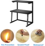 TMUCUNG Printer Stand Desktop Stand for Printer 3-Tier Multifunction Storage Book Shelf Floor Printer Table Space Organizer Perfect for Office Living Room Kitchen(Black) - Image 4